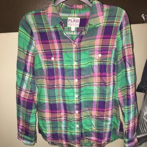 Old Navy Colorful Plaid Button-Down shirt